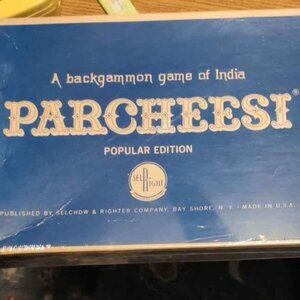 Parcheesi 1964 Popular Edition Backgammon Game Of India Vintage Board Ga…